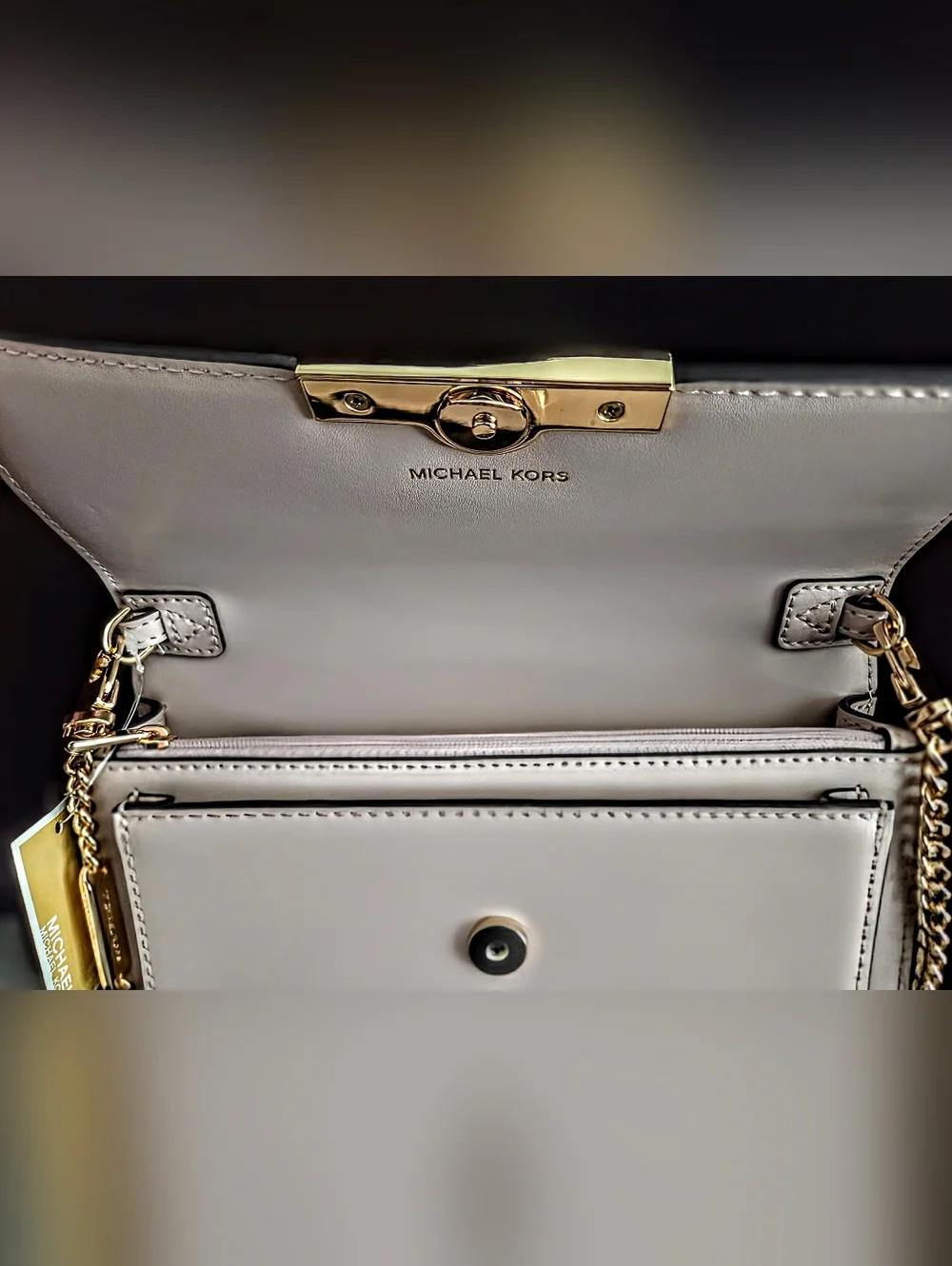 Michael Kors Pale Pink Leather Crossbody with Gold Accent - Picture 5 of 7